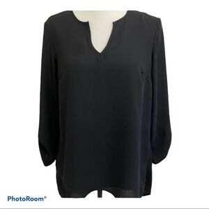 Krazy Kat blouse V-neck black sheer blouse size small